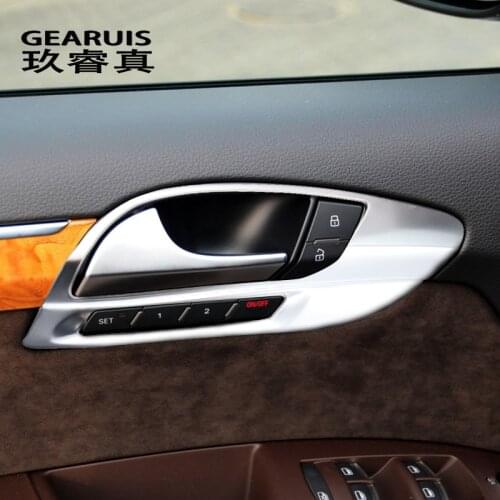 Car Styling Interior Door Handle Covers Trim Doorknob Decorative Frame Stickers For Audi Q7 4l Stainless Steel Auto Accessories