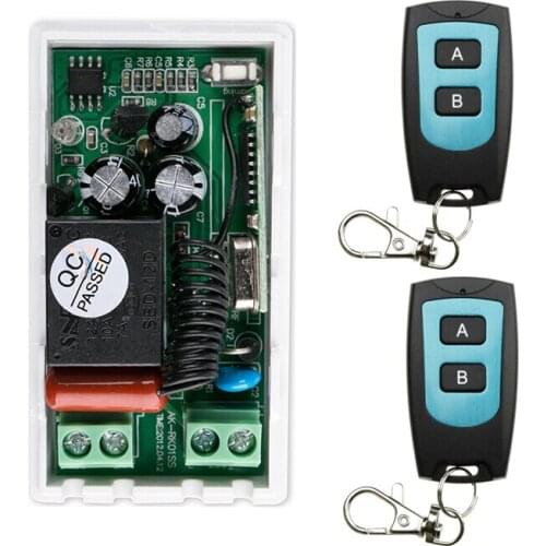 220 v 1 ch RF wireless remote control switch 1 receiver+2 transmitter metal shell