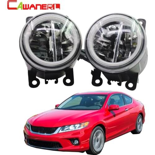 Cawanerl For Honda Accord VIII (CU) 2008 Car 4000LM H11 LED Lamp Fog Light + Angel Eye DRL Daytime Running Light 12V High Bright