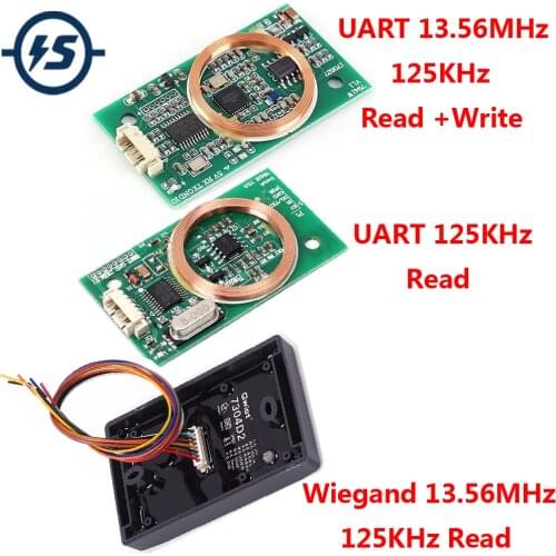 DC 5V RFID Reader Wireless Module UART 3Pin 125KHz 13.56MHz Card Reading EM4100 for IC Card PCB Attenna Sensor Kits For Arduino