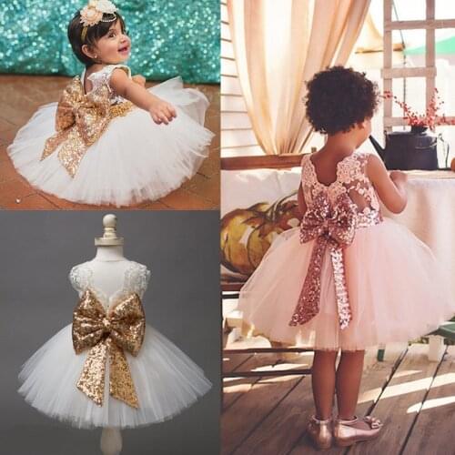 New Sequined Bling Flower Girl Dress Party Birthday Wedding Princess Toddler Baby Girls Clothes Children Kids Dresses For Girls
