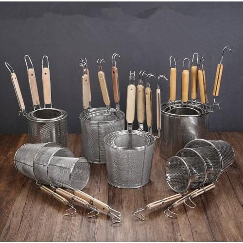 Stainless steel colander hot filter pasta spoon Dumplings noodle pasta cooking soup powder French fried basket mesh filter