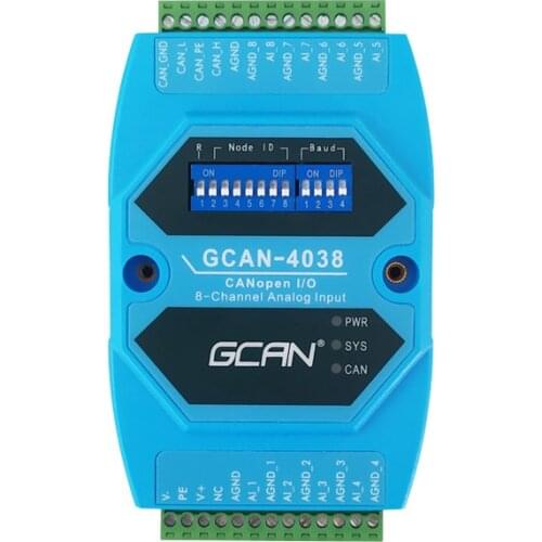 Insulation CANopen converter with 8 digital input channel and 8 digital output , I/O Wet/Dry contact 24V easy to configure