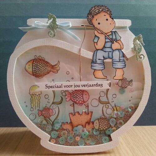 KLJUYP Fish Bowl Card Metal Cutting Dies Scrapbook Paper Craft Decoration dies scrapbooking