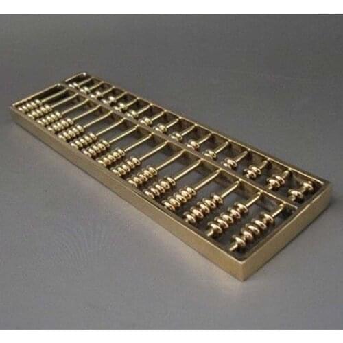 Collectible Chinese Tibetan Brass carved Abacus Calculator