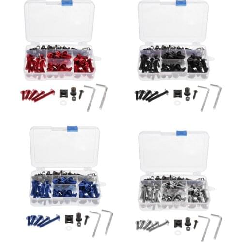 1 Set Aluminum Motorcycle Motorbike Fairing Body Bolt Kit Screws Fastener Clip Nuts Set Fixing Pack