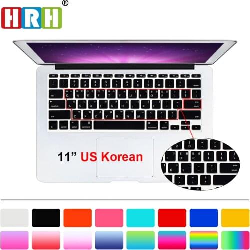 HRH Korean 100pcs Language Keyboard Cover Protector Silicone Skin Protective Film For Mac Book Air 11.6 A1465 A1370 US Version