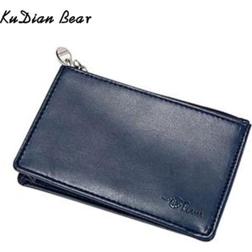 KUDIAN BEAR Men Coin Purse Fashion Card Wallet Pu Leather Card Holder Male Money Wallet Business Money Case BIH229 PM49