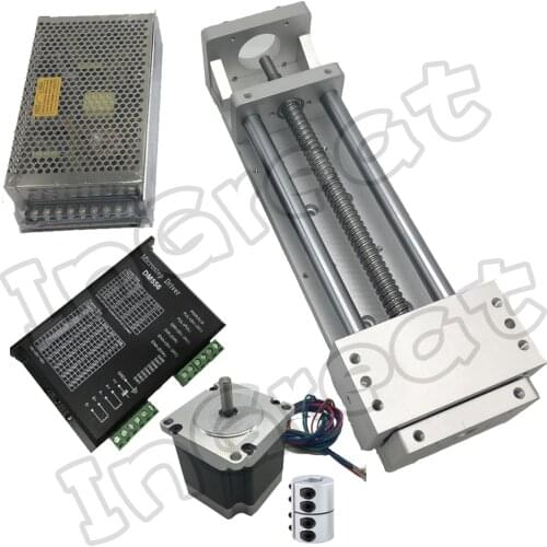 500MM Stroke Sliding Table XYZ CNC Cross Slide Linear Rail Stage SFU1605 BallScrew +Nema 23 Stepper Motor Drive Power Supply Kit