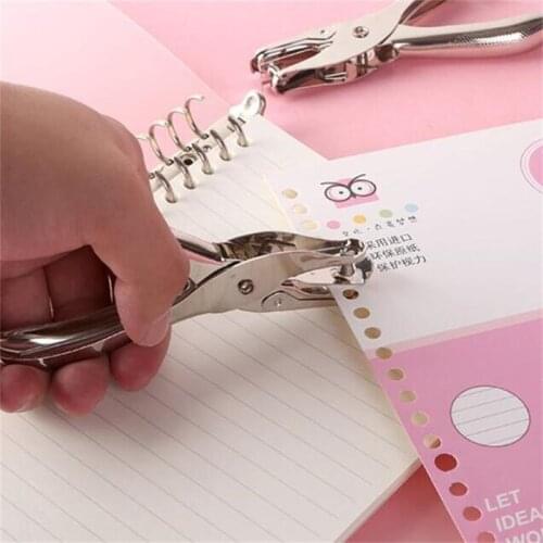 School Office Metal Single Hole Puncher Hand Paper Punch Single Hole Scrapbooking Stationery Manual Paper Punches Materials