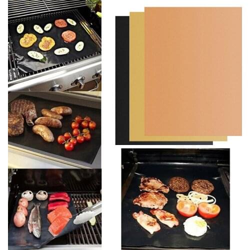 Reusable Non-Stick Barbecue Grill BBQ Mat Heat Resistant BBQ Grill Pad Oven Baking Pad Kitchen Indoor Outdoor BBQ Accessories