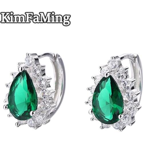 Elegant Women Pear Cut Zircon Clip Earrings in Low Price Fashion Jewelry CLE001