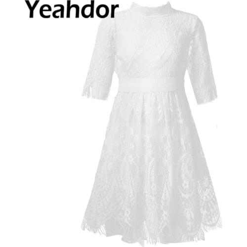 Petites Filles Robes Princess Lace Flower Girls Dress Kids Girls Pageant Dresses Wedding Birthday Party First Communion Dresses