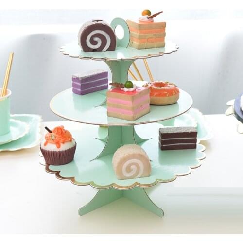 Cupcake Display Stand Wedding Birthday Party Foldable Paper Dessert Cake Stand Crown Cupcake Display Stand Cake Tools Table Tray