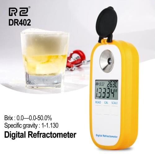 RZ Digital Beer Refractometer Wort Hydrometer Brix 0-50% Concentration Meter Refractometer Electronic Wine Alcohol Tester