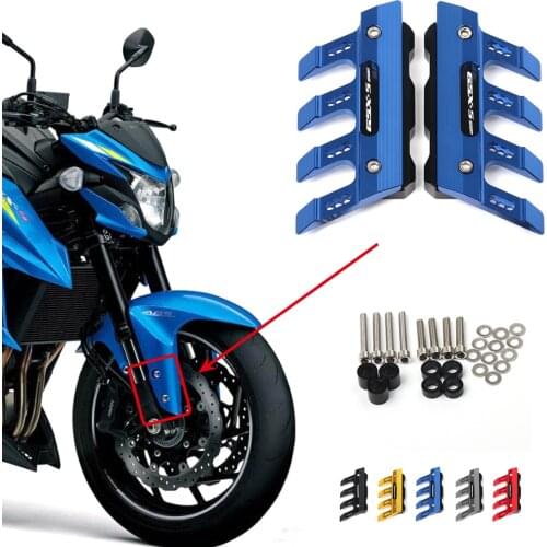 With Logo For SUZUKI GSX-S1000 GSXS1000 GSX-S1000F Motorcycle CNC Aluminum Front Mudguard Anti-Drop Slider Protector Cover