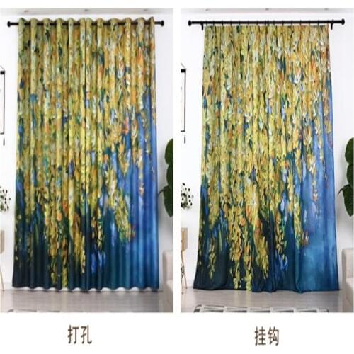 Custom curtains oil painting style living room bedroom study 3d curtains soundproof windproof curtains
