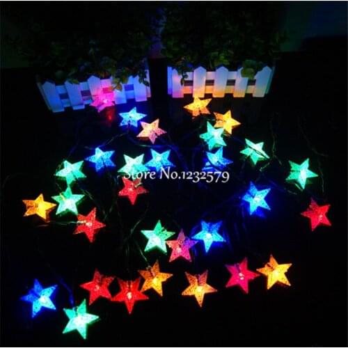Solar Powered Lights 6M 30 Led Solar Led Pearl Star Christmas Lights For Home Garden Waterproof Led Sensor Outdoor Light