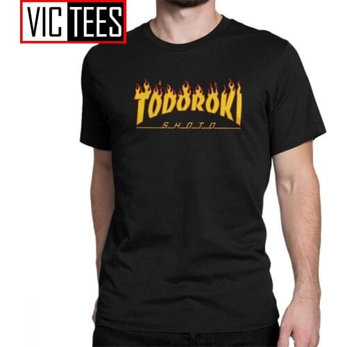 Todoroki Shoto Men T Shirts My Hero Academia T-Shirts for Men Vintage Anime Tee Shirt Round Neck Cotton Tops Street