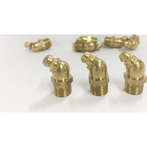 X Autohaux M10 Male Thread 1Mm Pitch 45 Degree Brass Hydraulic Grease Nipple Fittings M10*1