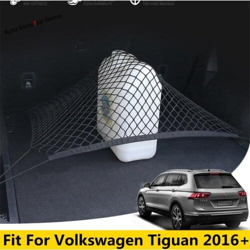 Yimaautotrims Fit For Volkswagen Tiguan MK2 2016 - 2020 Elastic Rear Trunk Cargo Storage Organizer Luggage Net Holder Cover Kit