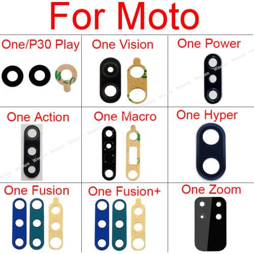 Back Rear Camera Glass Lens For Motorola MOTO One Vision Camera Glass Lens With Adhesive Sticker Replacement Repair Parts