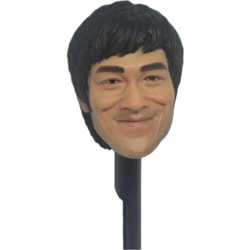In Stock Chinese Kung Fu Superstar Bruce Lee Head Carving Smiling Version