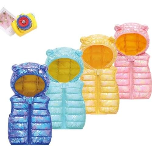 2021 New Winter Warm Girls Vest Colorful Heavy Thick Jacket For Baby GIrl Kids Waistcoats 4 Color Toddler Children Clothing