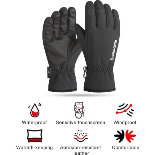 Winter Gloves Waterproof Insulated Warm Touchscreen Gloves For Cycling Fitness Hiking Mountaineering Cross-country Traveling