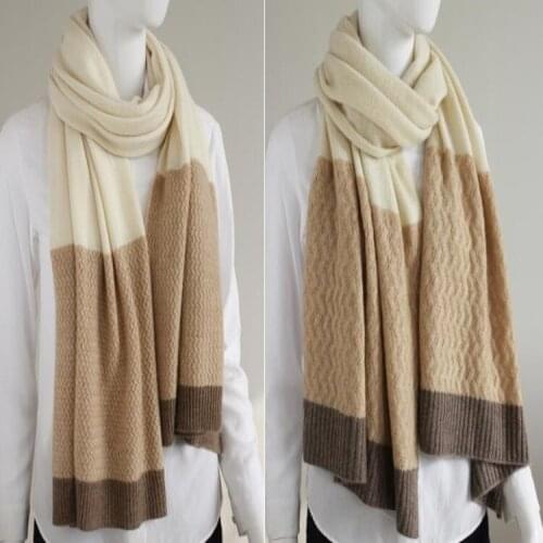 100%goat cashmere knit women fashion big scarfs shawl pashmina patchwork color 70x190cm wholesale retail