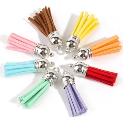 20pcs/lot 38mm Small Leather Tassels Suede Fringe Tassel For DIY Keychain Pendants Jewelry Findings Craft Earrings Accessories