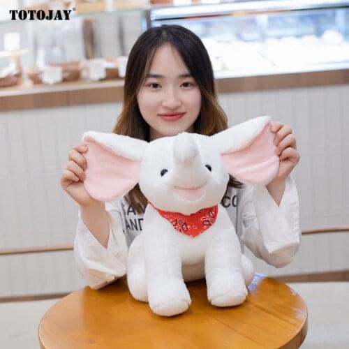 25/40cm Baby Elephant Toys Lovely Sitting Elephant Plush Stuffed Doll Pink White Soft Kids Accompany Toy Gift for Girls Child