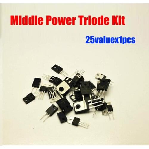 25pcs/lot D882 B772 TIP41C TIP42C MJE13005A etc. Middle Power Triode Kit for Daily Use