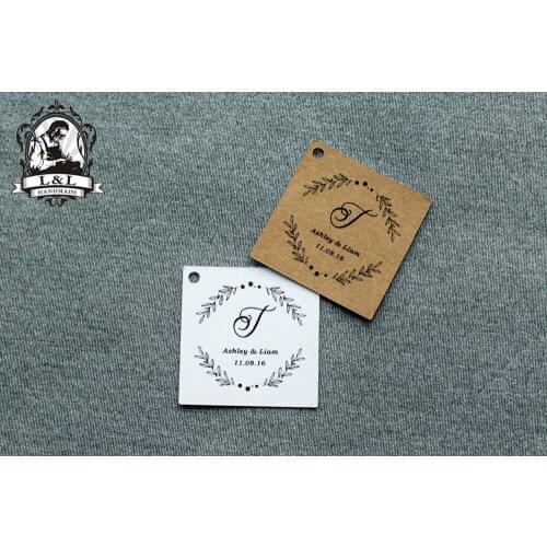 #50 200 pcs 3.5x6.5cm kraft/white paper label wedding favor tags attend a wedding Label customization Happiness sweet label