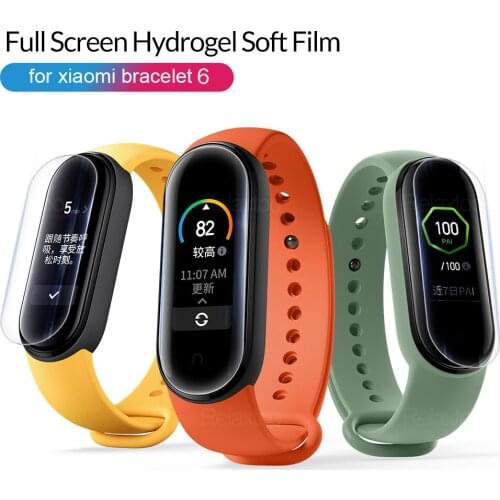 6PCS 9D Curved Hydrogel soft Film For Xiaomi MI Band 6 Screen Protector Miband band6 Miband6 Smart Wrist Accessories Not Glass