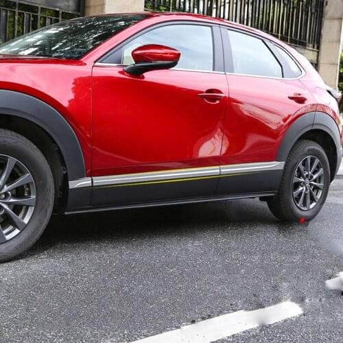 For Mazda CX30 Accessories CX-30 2020 2021 Stainless Steel Car Side Door Body Moldings Sticker Trim Line Garnish Protector Strip