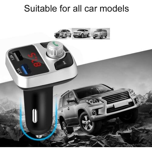 Handsfree Car MP3 Player Wireless Audio Receiver FM Transmitter Bluetooth Car Kit U-disk TF AUX Dual USB Car Charger Adapter