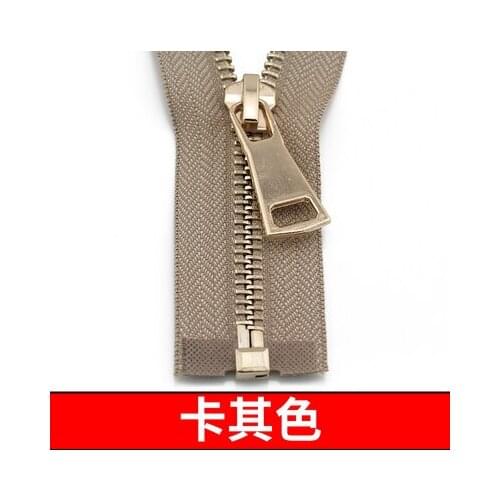 Free shipping 3pcs/lot 5# 70cm 90cm Khaki color zipper Metal zipper light gold teeth open-end clothing coat jacket down zipper