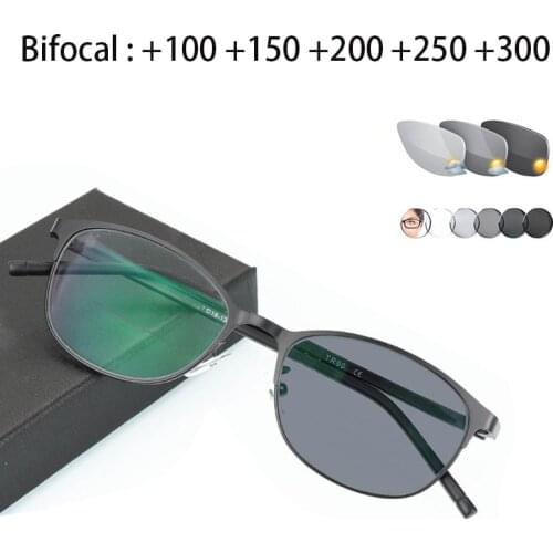 Bifocal Reading Glasses Photochromism Lens Men and Women Presbyopia Glasses Outdoor Fishing Oculos Gafas De Lectura +1.0~+3.0