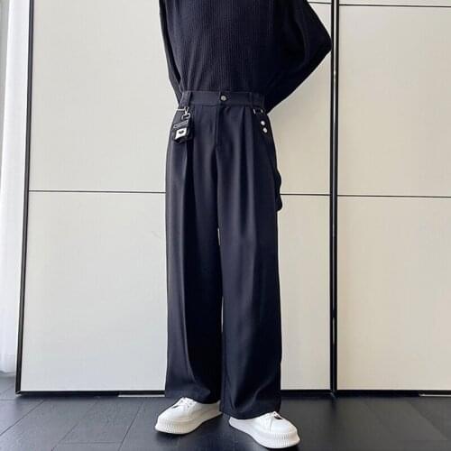 Men Casual Pants Vintage Functional Wind Casual Loose Thin Section Drape Wide-leg Pants Trendy Straight Cool Feeling Trousers