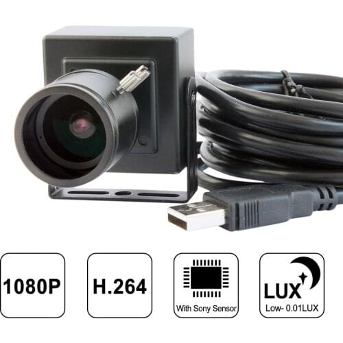 ELP Camera 2Megapixel 1080P 2.8-12mm Varifocal Low illumination CCTV camera Mini HD USB Webcam With MIC IR Cut