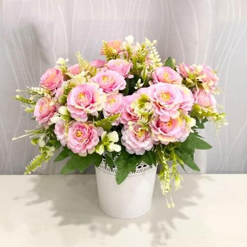 7 flower head simulation filigree rose wedding party home garden decoration bridal bouquet DIY craft wreath accessories fake fl