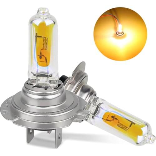 FISHBERG 2pcs/1pair Halogen Bulb Car HeadLight H7 12V 55W 2300k Golden Eyes Super bright Yellow h7 Halogen Fog lights