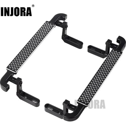 INJORA 2PCS Metal Black Side Pedal Rock Sliders for 1/10 RC Crawler Car Traxxas TRX4 TRX-4