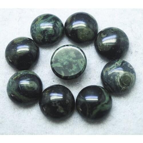 15PCS Nature Kambaba Jasper Cabochons Round Shape 14MM Original From African Mainland No Hole For DIY Jewelry Accessories