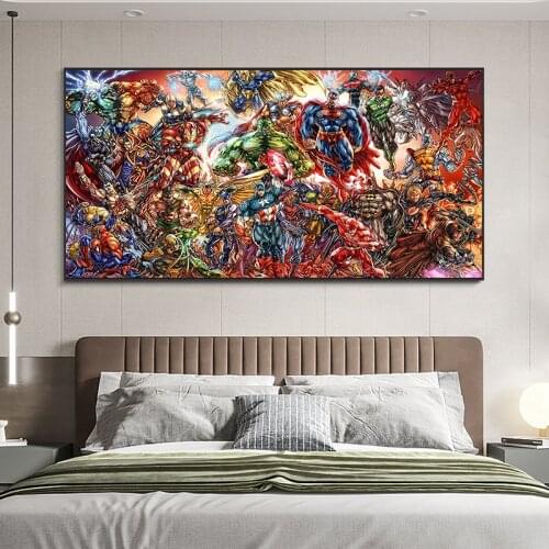 Comic Marvel Avengers Canvas Print Painting Superhero Character Wall Art Decor Poster Childrens Room Mural Bedroom Home Decor