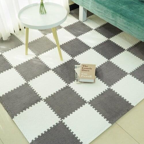 DIY Checkered Carpet Entrance Door Mat Bedroom Splice Floor Mat Rug Living Room Kids Room Small Rugs Plaid Anti Slip 30x30cm