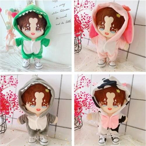 DIY 20cm Doll Plush Dolls Clothes animal dinosaur shape one-piece garment suit Toys Dolls Accessories Sean Xiao EXO Idol Dolls