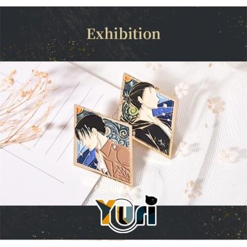 Yuri Anime Attack on Titan Levi Rivaille Eren Jaeger Metal Badge Brooch Pin Sa Sha