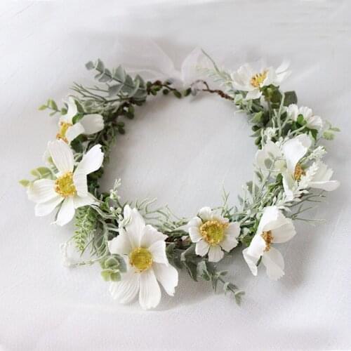 New arrival romantic flower leaf head garland Wreath hairwear bridal girl kid wedding party flower hairbands